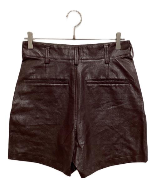 NKNIT（ンニット）NKNIT (ンニット) vegan leather short pants ブラウン サイズ:2の古着・服飾アイテム
