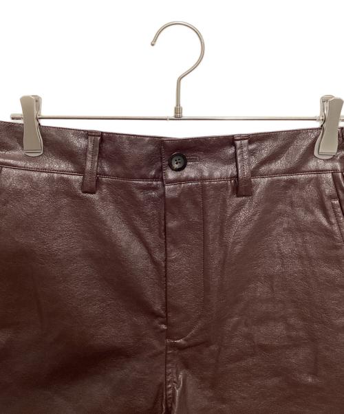 NKNIT（ンニット）NKNIT (ンニット) vegan leather short pants ブラウン サイズ:2の古着・服飾アイテム