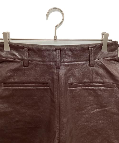 NKNIT（ンニット）NKNIT (ンニット) vegan leather short pants ブラウン サイズ:2の古着・服飾アイテム