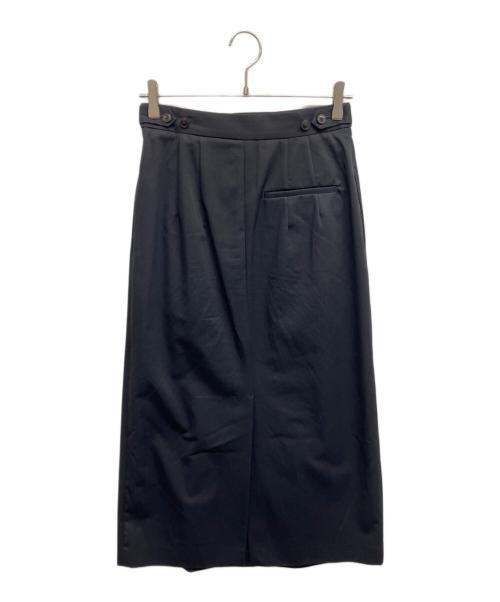 CABAN（キャバン）CABaN (キャバン) コットンギャバジン2タックロングスカート ブラック サイズ:XSの古着・服飾アイテム