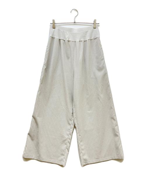 BEARDSLEY（ビアズリー）BEARDSLEY (ビアズリー) ストライプウエストリブパンツ グレー サイズ:2の古着・服飾アイテム