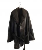 COMOLIコモリ）の古着「レザー ショールカラーコート」｜ブラウン