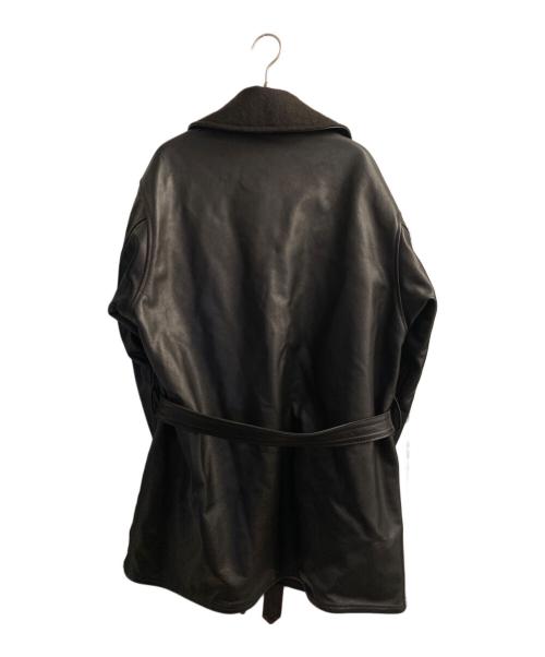 COMOLI（コモリ）COMOLI (コモリ) レザー ショールカラーコート ブラウン サイズ:3の古着・服飾アイテム