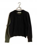 maison kitsuneメゾンキツネ）の古着「カラーブロックリブドプルオーバー」｜ブラック