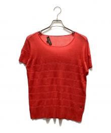 LORO PIANA（ロロピアーナ）の古着「リネンシルク半袖ニット」｜レッド