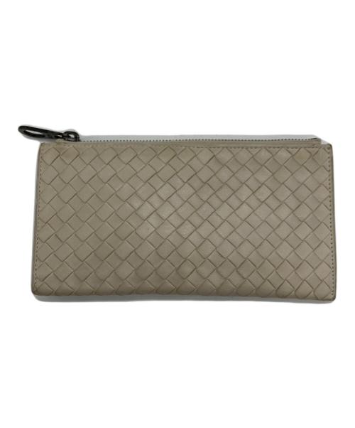 BOTTEGA VENETA（ボッテガベネタ）BOTTEGA VENETA (ボッテガベネタ) イントレチャート　札入れ ベージュの古着・服飾アイテム