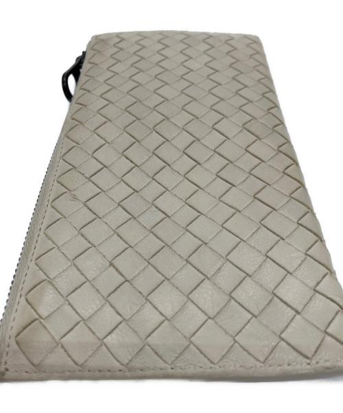 BOTTEGA VENETA（ボッテガベネタ）BOTTEGA VENETA (ボッテガベネタ) イントレチャート　札入れ ベージュの古着・服飾アイテム