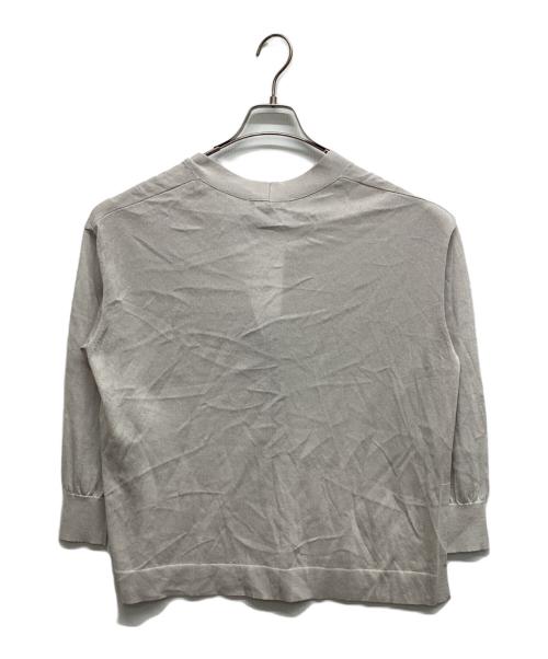 UNTITLED（アンタイトル）UNTITLED (アンタイトル) シアーVネックカーディガン ライトグレー サイズ:M 未使用品の古着・服飾アイテム