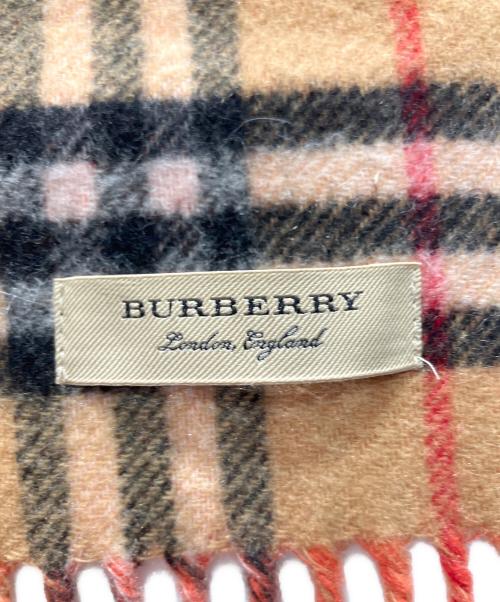 BURBERRY（バーバリー）BURBERRY (バーバリー) バイカラーカシミヤストール ブラウン×オレンジの古着・服飾アイテム