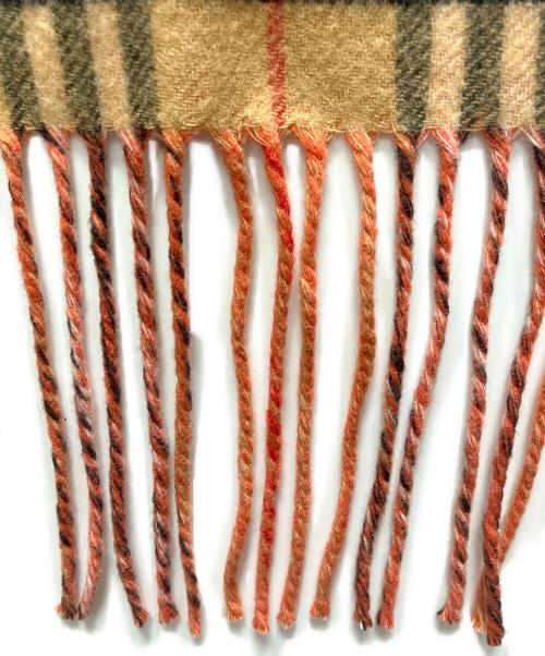 BURBERRY（バーバリー）BURBERRY (バーバリー) バイカラーカシミヤストール ブラウン×オレンジの古着・服飾アイテム