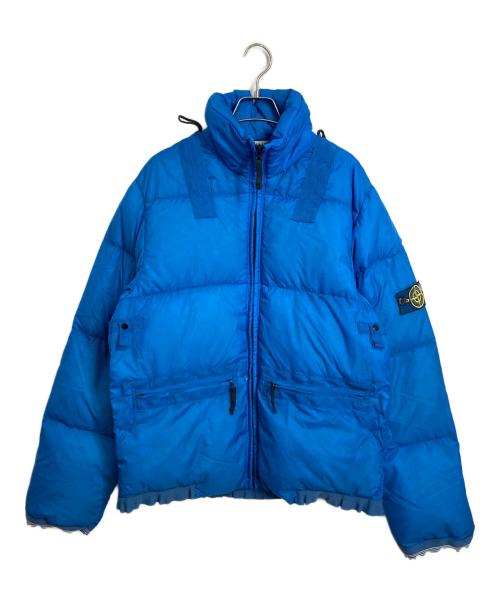 STONE ISLAND（ストーンアイランド）STONE ISLAND ダウンジャケット Opaque Nylon Tela Light Goose Down Puffer Jacket 05AW メッシュワッペン　05年　イタリア製　グースダウン ブルー サイズ: Mの古着・服飾アイテム