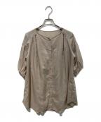 BLUE LABEL CRESTBRIDGEブルーレーベルクレストブリッジ）の古着「パフスリーブブラウス」｜ベージュ