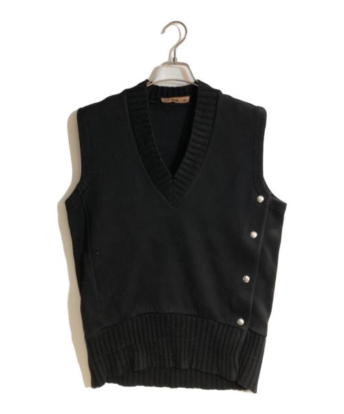 PLAN C（プランシー）Plan C (プランシー) サイドボタンベスト ブラック サイズ:36の古着・服飾アイテム