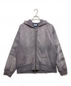 MAISON SPECIALメゾンスペシャル）の古着「Sandblasting Sweat Prime-Over Zip Hoodie」｜パープル