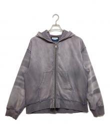 MAISON SPECIAL（メゾンスペシャル）の古着「Sandblasting Sweat Prime-Over Zip Hoodie」｜パープル