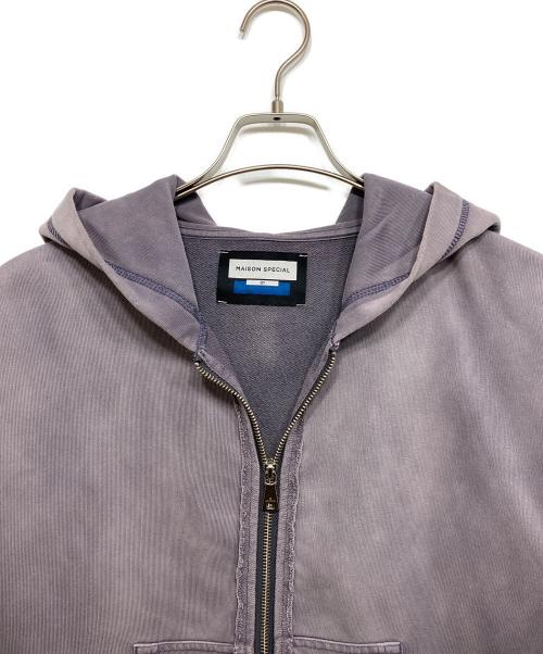 MAISON SPECIAL（メゾンスペシャル）MAISON SPECIAL (メゾンスペシャル) Sandblasting Sweat Prime-Over Zip Hoodie パープル サイズ:1の古着・服飾アイテム