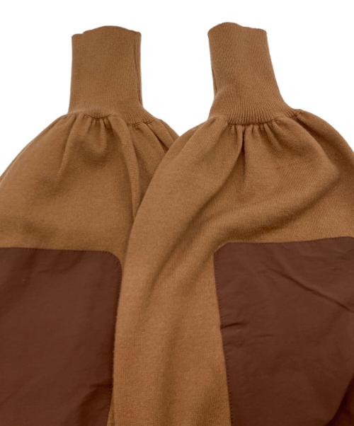 HeRIN.CYE（ヘリンドットサイ）HeRIN.CYE (ヘリンドットサイ) Elbow patch knit dress エルボーパッチニットドレス ブラウン サイズ:Freeの古着・服飾アイテム