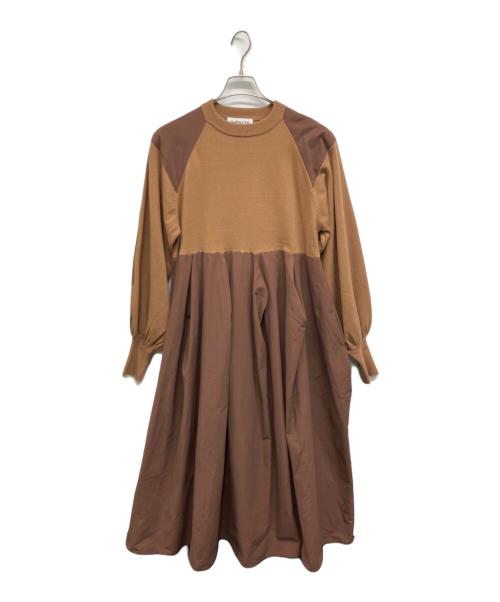 HeRIN.CYE（ヘリンドットサイ）HeRIN.CYE (ヘリンドットサイ) Elbow patch knit dress エルボーパッチニットドレス ブラウン サイズ:FREEの古着・服飾アイテム