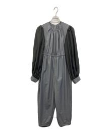 HeRIN.CYE（ヘリンドットサイ）の古着「Many gather jump suit　メニーギャザー ジャンプスーツ」｜グレー