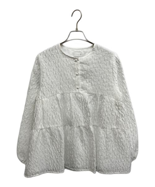 Sono（ソーノ）Sono (ソーノ) ハピネスジャカード フレアブラウス ホワイト サイズ:1 未使用品の古着・服飾アイテム