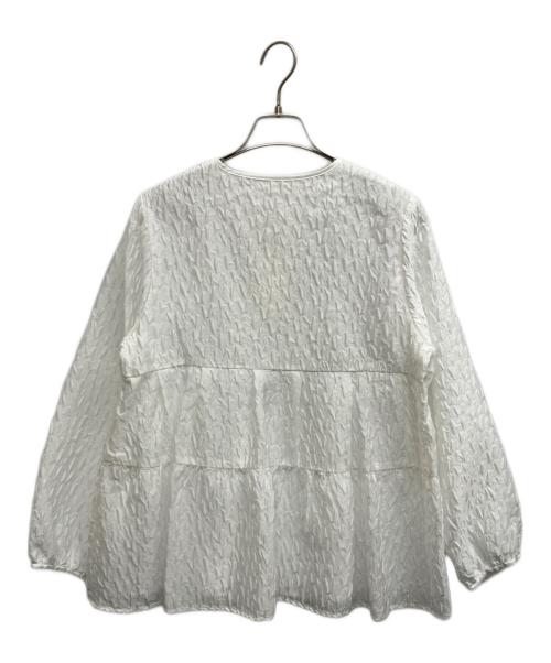 Sono（ソーノ）Sono (ソーノ) ハピネスジャカード フレアブラウス ホワイト サイズ:1 未使用品の古着・服飾アイテム