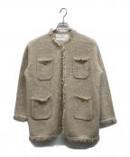ADAWASアダワス）の古着「ニットツイード 4ポケットジャケット」｜ベージュ