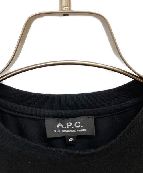 A.P.C.（アーペーセー）A.P.C. (アーペーセー) ロゴプリントポケットTシャツ ブラック サイズ:XSの古着・服飾アイテム