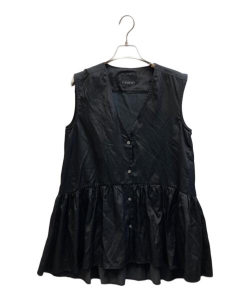 Conte（コンテ）conte (コンテ) サテンノースリーブブラウス/8516-1-990004 ブラック サイズ:-の古着・服飾アイテム