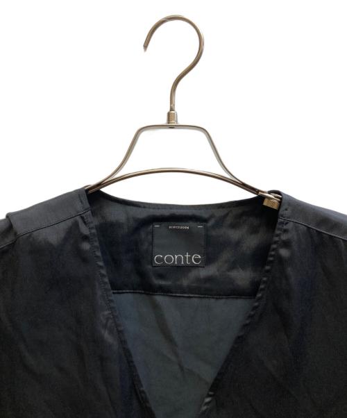 Conte（コンテ）conte (コンテ) サテンノースリーブブラウス/8516-1-990004 ブラック サイズ:-の古着・服飾アイテム