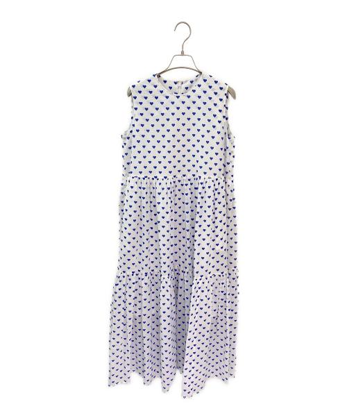 OBLI（オブリ）OBLI (オブリ) ブルーハートティアードワンピース ホワイト サイズ:1の古着・服飾アイテム