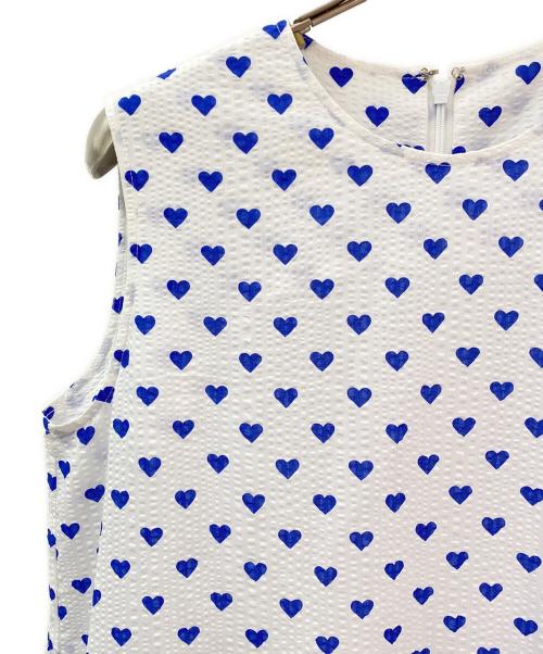 OBLI（オブリ）OBLI (オブリ) ブルーハートティアードワンピース ホワイト サイズ:1の古着・服飾アイテム