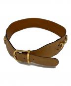 ）の古着「ヴィンテージホースビットレザーベルト」｜ブラウン