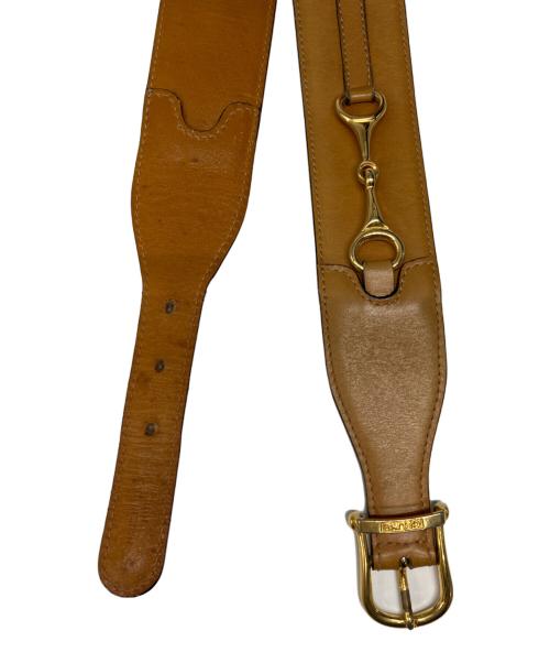 CELINE（セリーヌ）CELINE (セリーヌ) ヴィンテージホースビットレザーベルト ブラウンの古着・服飾アイテム