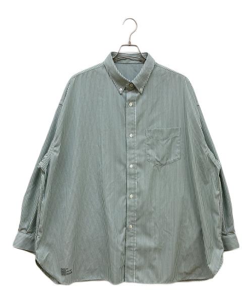 FreshService（フレッシュサービス）FreshService (フレッシュサービス) ストライプシャツ グリーン サイズ:Fの古着・服飾アイテム