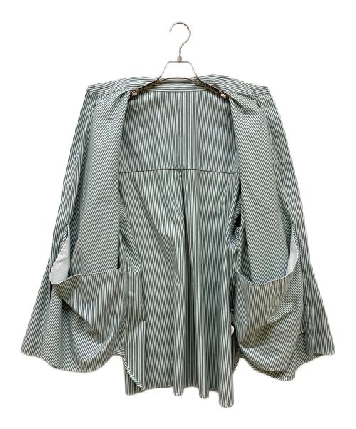 FreshService（フレッシュサービス）FreshService (フレッシュサービス) ストライプシャツ グリーン サイズ:Fの古着・服飾アイテム