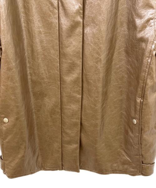 Ameri（アメリ）Ameri (アメリ) PASTING LIKE SYNTHETIC LEATHER JACKET/ペイスティング　ライク　シンセティック・レザー・ジャケット ブラウン サイズ:Mの古着・服飾アイテム
