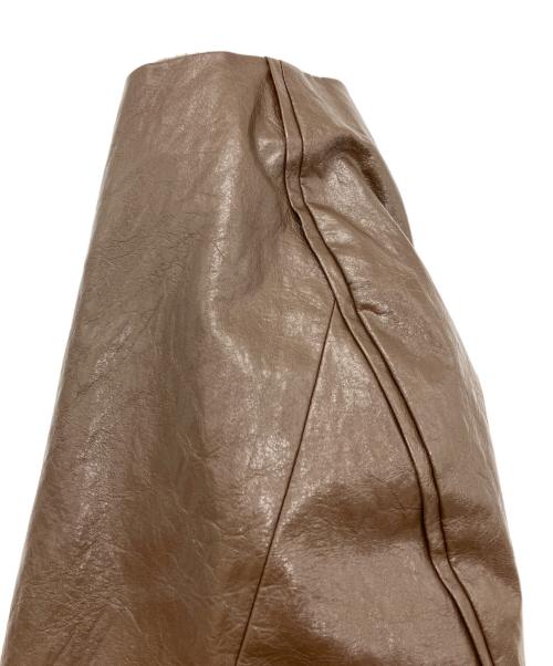 Ameri（アメリ）Ameri (アメリ) PASTING LIKE SYNTHETIC LEATHER JACKET/ペイスティング　ライク　シンセティック・レザー・ジャケット ブラウン サイズ:Mの古着・服飾アイテム