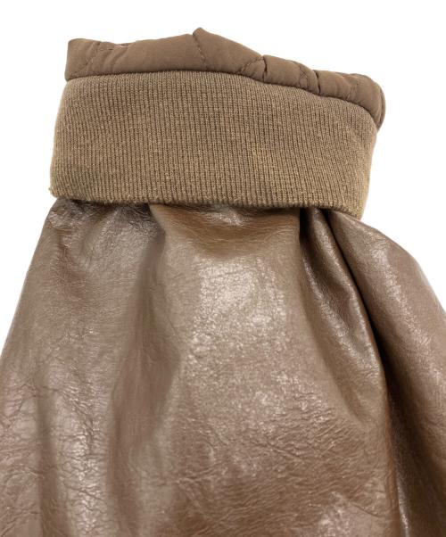 Ameri（アメリ）Ameri (アメリ) PASTING LIKE SYNTHETIC LEATHER JACKET/ペイスティング　ライク　シンセティック・レザー・ジャケット ブラウン サイズ:Mの古着・服飾アイテム