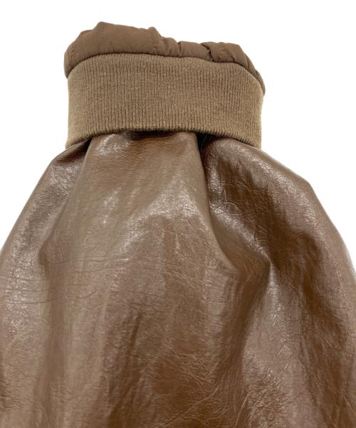 Ameri（アメリ）Ameri (アメリ) PASTING LIKE SYNTHETIC LEATHER JACKET/ペイスティング　ライク　シンセティック・レザー・ジャケット ブラウン サイズ:Mの古着・服飾アイテム