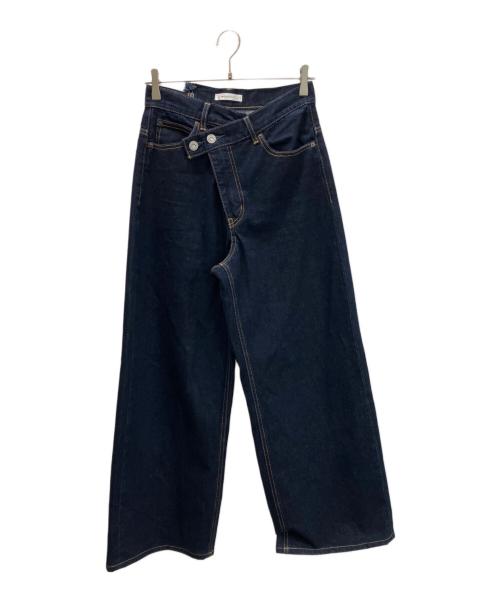 moussy（マウジー）moussy (マウジー) CROSS WAIST WIDE STRAIGHT インディゴ サイズ:2の古着・服飾アイテム