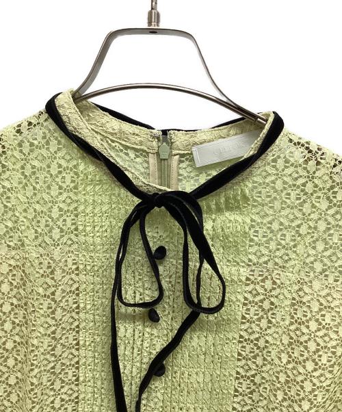 CELFORD（セルフォード）CELFORD (セルフォード) ボウタイレースワンピース ライム サイズ:38の古着・服飾アイテム