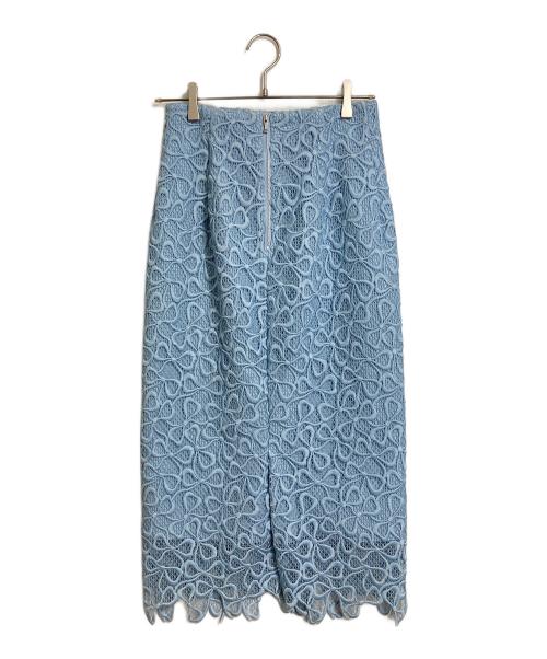 CELFORD（セルフォード）CELFORD (セルフォード) リボンメッシュレーススカート　ロングスカートスカート サックスブルー サイズ:38の古着・服飾アイテム