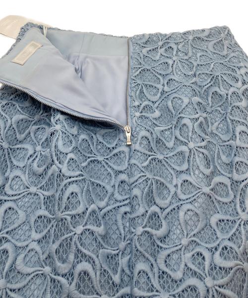 CELFORD（セルフォード）CELFORD (セルフォード) リボンメッシュレーススカート　ロングスカートスカート サックスブルー サイズ:38の古着・服飾アイテム