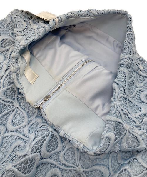 CELFORD（セルフォード）CELFORD (セルフォード) リボンメッシュレーススカート　ロングスカートスカート サックスブルー サイズ:38の古着・服飾アイテム