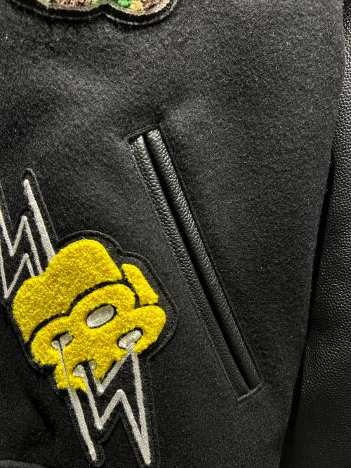A BATHING APE（ア ベイシング エイプ）A BATHING APE (ア ベイシング エイプ) BAPE Varsity Jacket/スタジャン/ワッペンジャケット/001HJK301002M ブラック サイズ:Mの古着・服飾アイテム