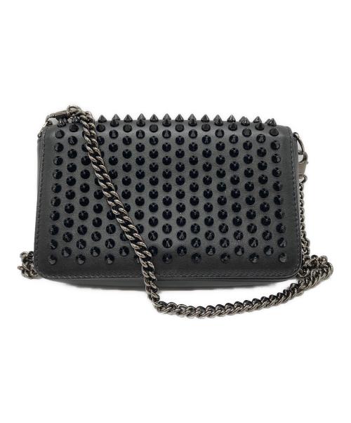 Christian Louboutin（クリスチャン・ルブタン）Christian Louboutin (クリスチャン・ルブタン) スパイクスタッズミニショルダーバッグ ブラックの古着・服飾アイテム