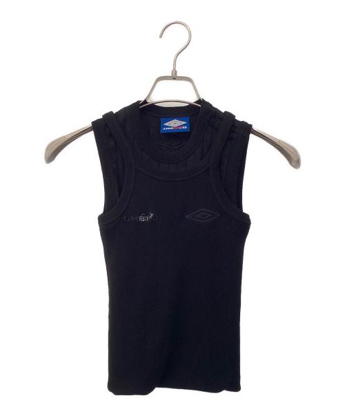 beautiful people（ビューティフルピープル）beautiful people (ビューティフルピープル) UMBRO (アンブロ) double-end jersey tank top ブラック サイズ:36の古着・服飾アイテム