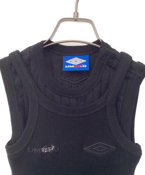 beautiful people（ビューティフルピープル）beautiful people (ビューティフルピープル) UMBRO (アンブロ) double-end jersey tank top ブラック サイズ:36の古着・服飾アイテム