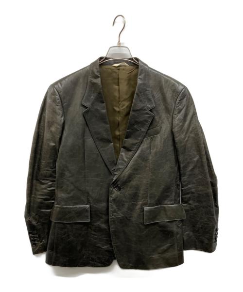 Paul Smith COLLECTION（ポールスミス コレクション）Paul Smith COLLECTION (ポールスミス コレクション) カウレザーテーラードジャケット ブラック サイズ:Lの古着・服飾アイテム