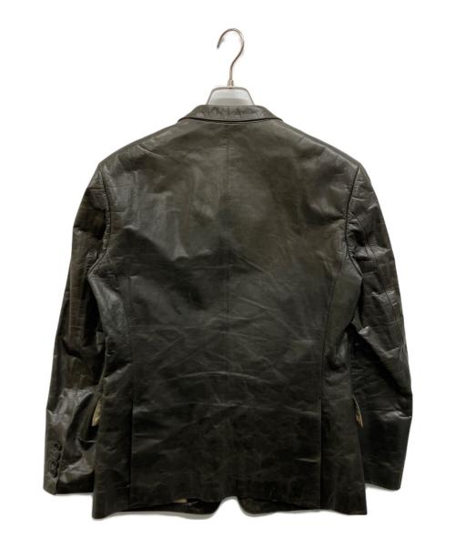 Paul Smith COLLECTION（ポールスミス コレクション）Paul Smith COLLECTION (ポールスミス コレクション) カウレザーテーラードジャケット ブラック サイズ:Lの古着・服飾アイテム